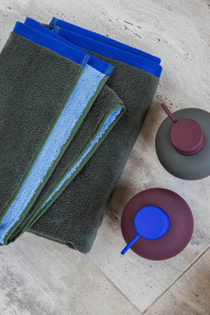 Soft バスタオル 70x133 cm, Dark olive-light blue Mette Ditmer | メッテ ディトマー