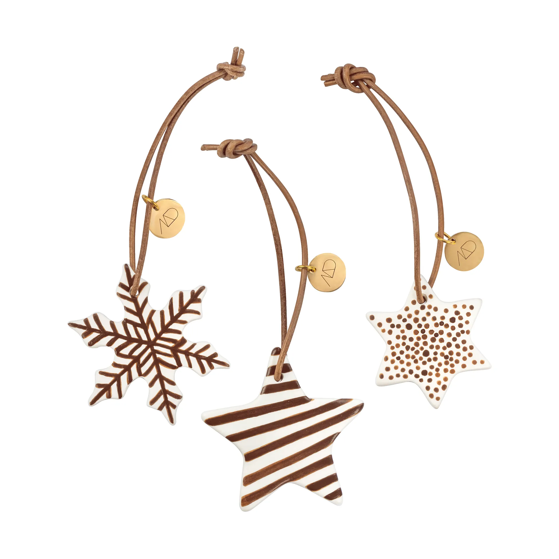 Star クリスマスオーナメント 3個セット, Walnut Mette Ditmer | メッテ ディトマー