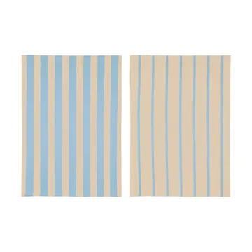 Stripes キッチンタオル 50x70 cm 2枚セット - Blue-Beige (blue-beige), 50x70 cm - Mette Ditmer | メッテ ディトマー