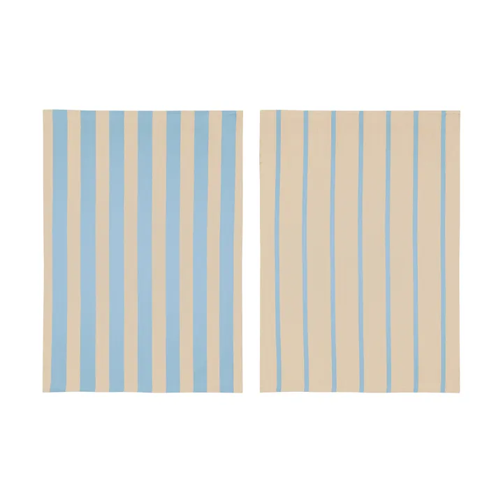 Stripes キッチンタオル 50x70 cm 2枚セット - Blue-Beige (blue-beige), 50x70 cm - Mette Ditmer | メッテ ディトマー