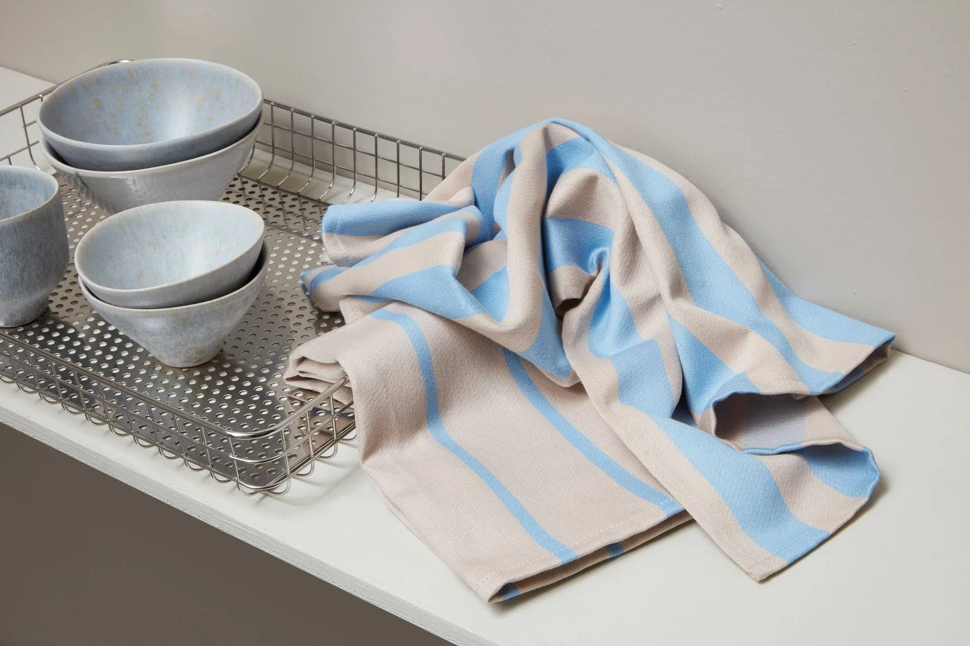 Stripes キッチンタオル 50x70 cm 2枚セット, Blue-Beige (blue-beige), 50x70 cm Mette Ditmer | メッテ ディトマー