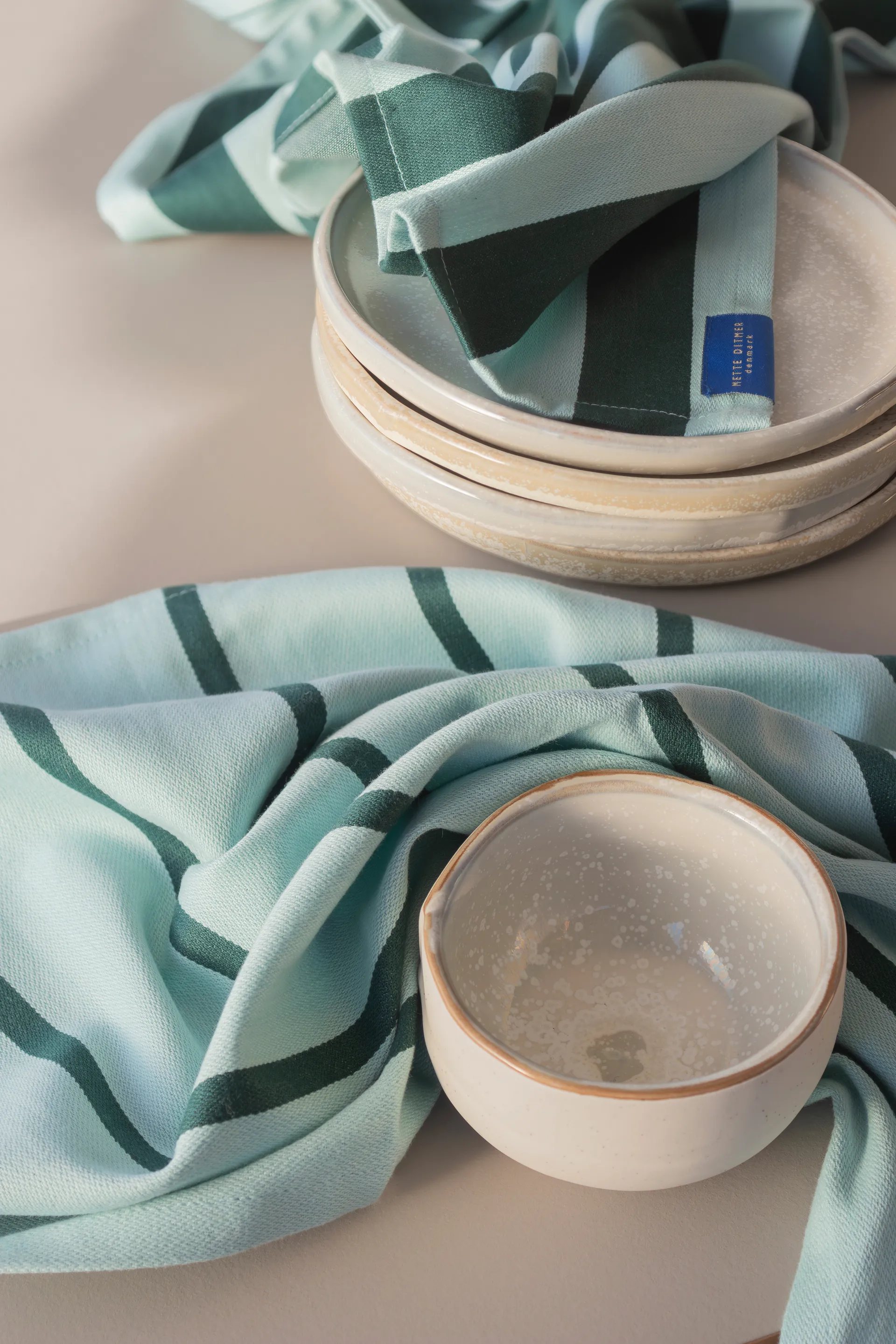Stripes キッチンタオル 50x70 cm 2枚セット, Mint Mette Ditmer | メッテ ディトマー