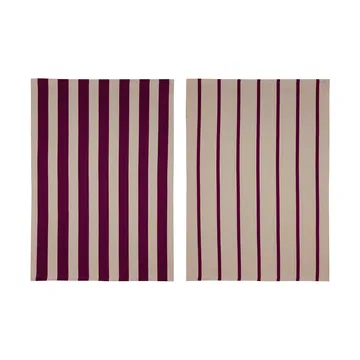 Stripes キッチンタオル 50x70 cm 2枚セット - Red-Beige (red-beige), 50x70 cm - Mette Ditmer | メッテ ディトマー