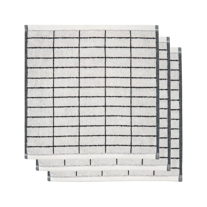 Tile stone タオル 31x31 cm 3パック - Black-off white - Mette Ditmer | メッテ ディトマー
