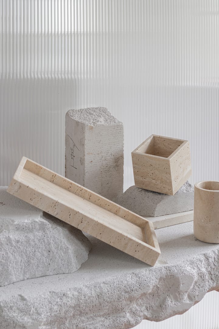 Travertine キューブ 10x10 cm., Linen Mette Ditmer | メッテ ディトマー