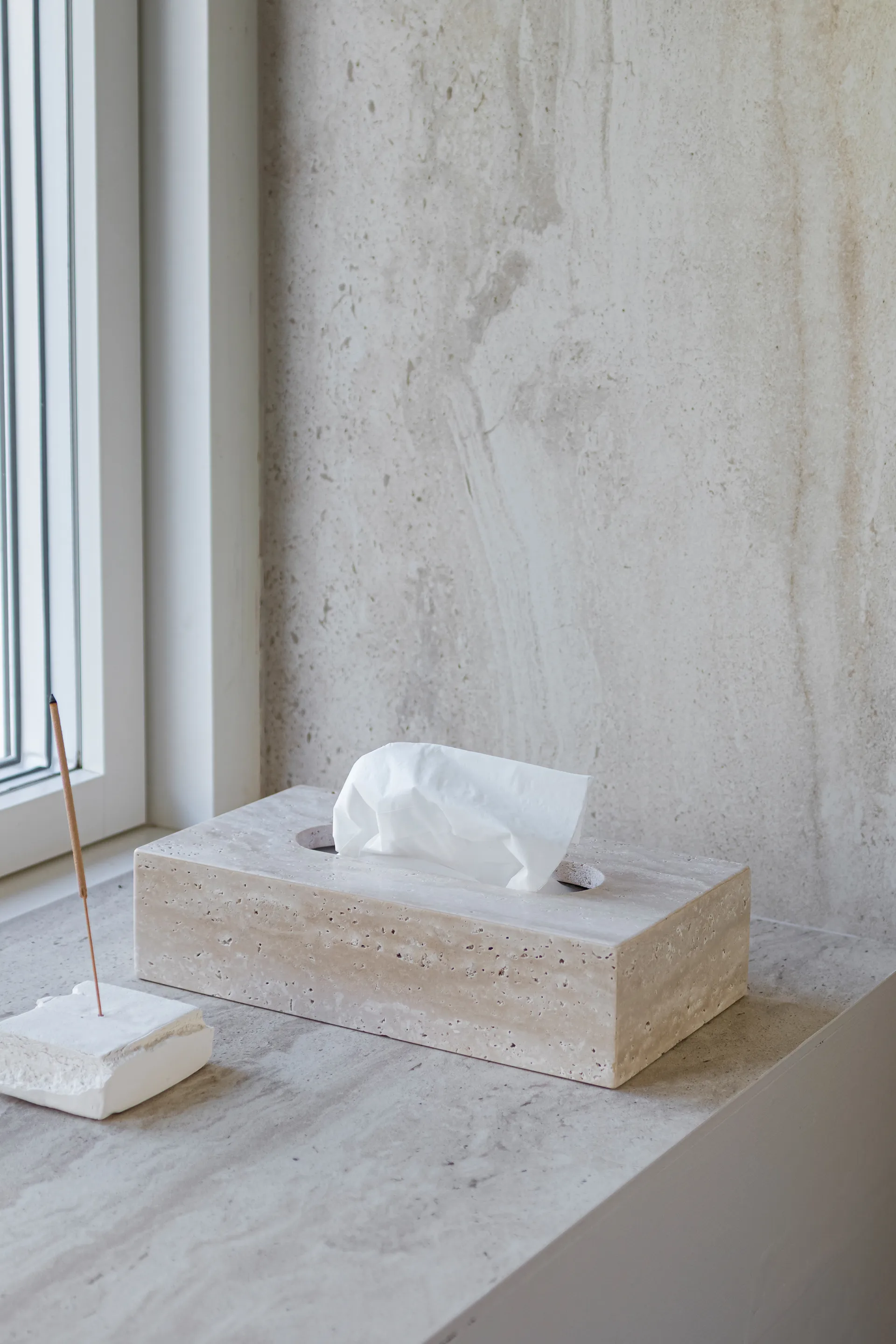 Travertine ティッシュボックス 14x25.5 cm, Linen Mette Ditmer | メッテ ディトマー