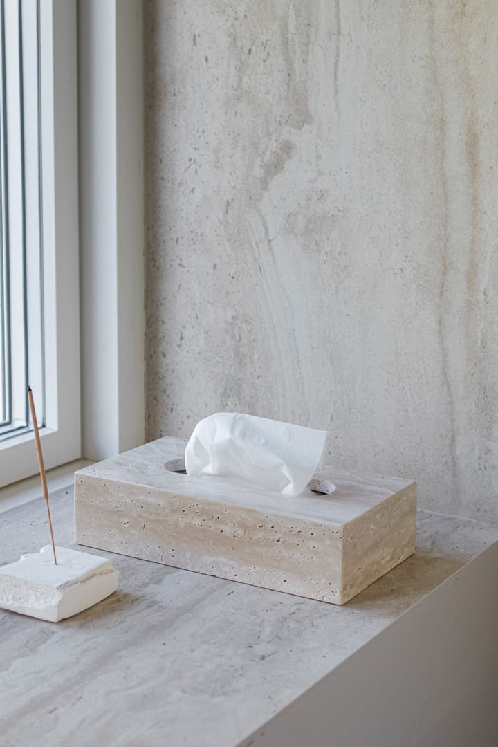 Travertine ティッシュボックス 14x25.5 cm, Linen Mette Ditmer | メッテ ディトマー