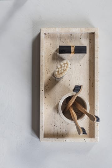 Travertine デコレーショントレイ 16x31 cm - Linen - Mette Ditmer | メッテ ディトマー
