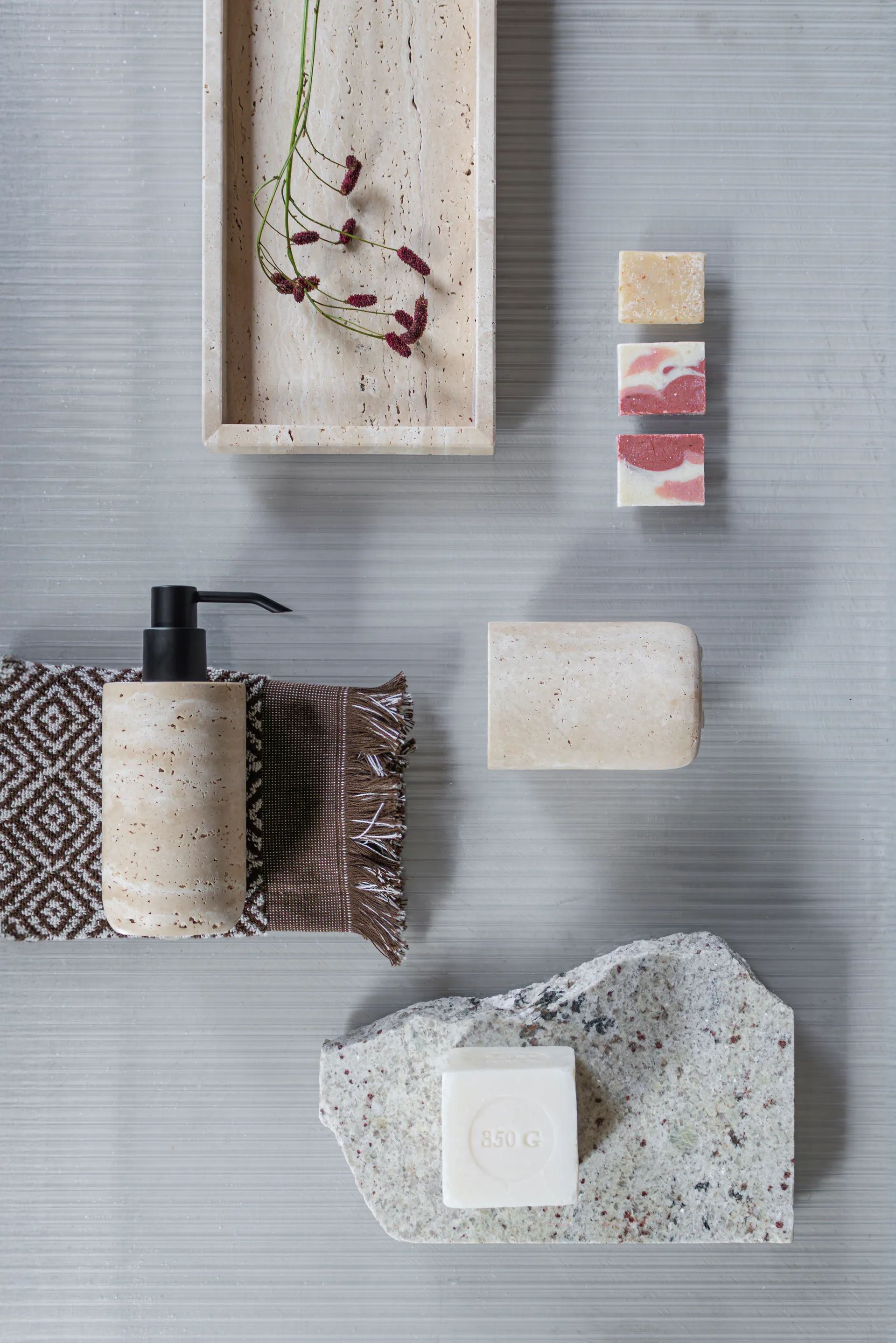 Travertine ソープポンプ 17.5 cm, Linen Mette Ditmer | メッテ ディトマー