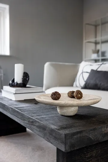 Travertine ペデスタル - Linen, Ø32x8.5 cm - Mette Ditmer | メッテ ディトマー