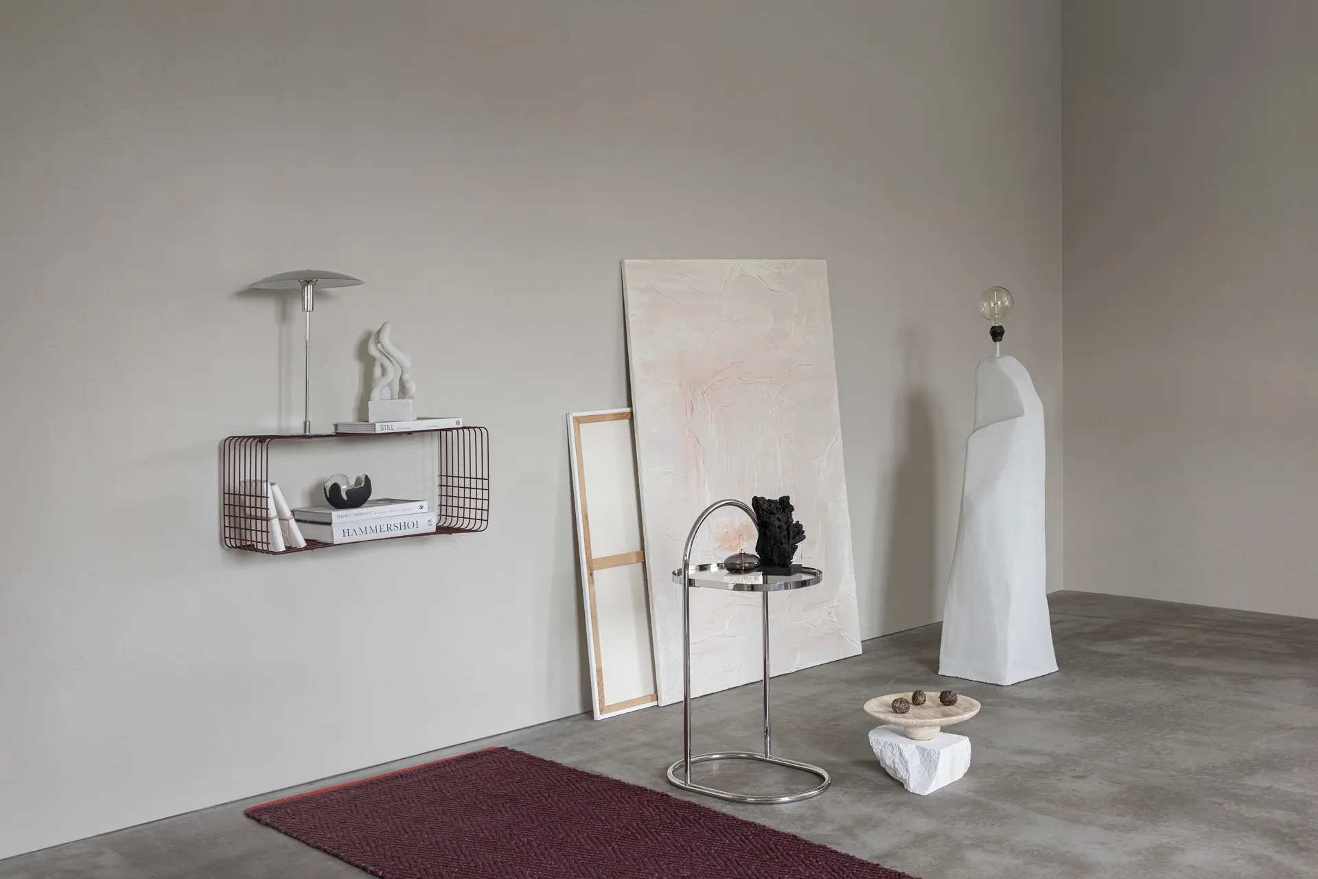 Travertine ペデスタル, Linen, Ø32x8.5 cm Mette Ditmer | メッテ ディトマー