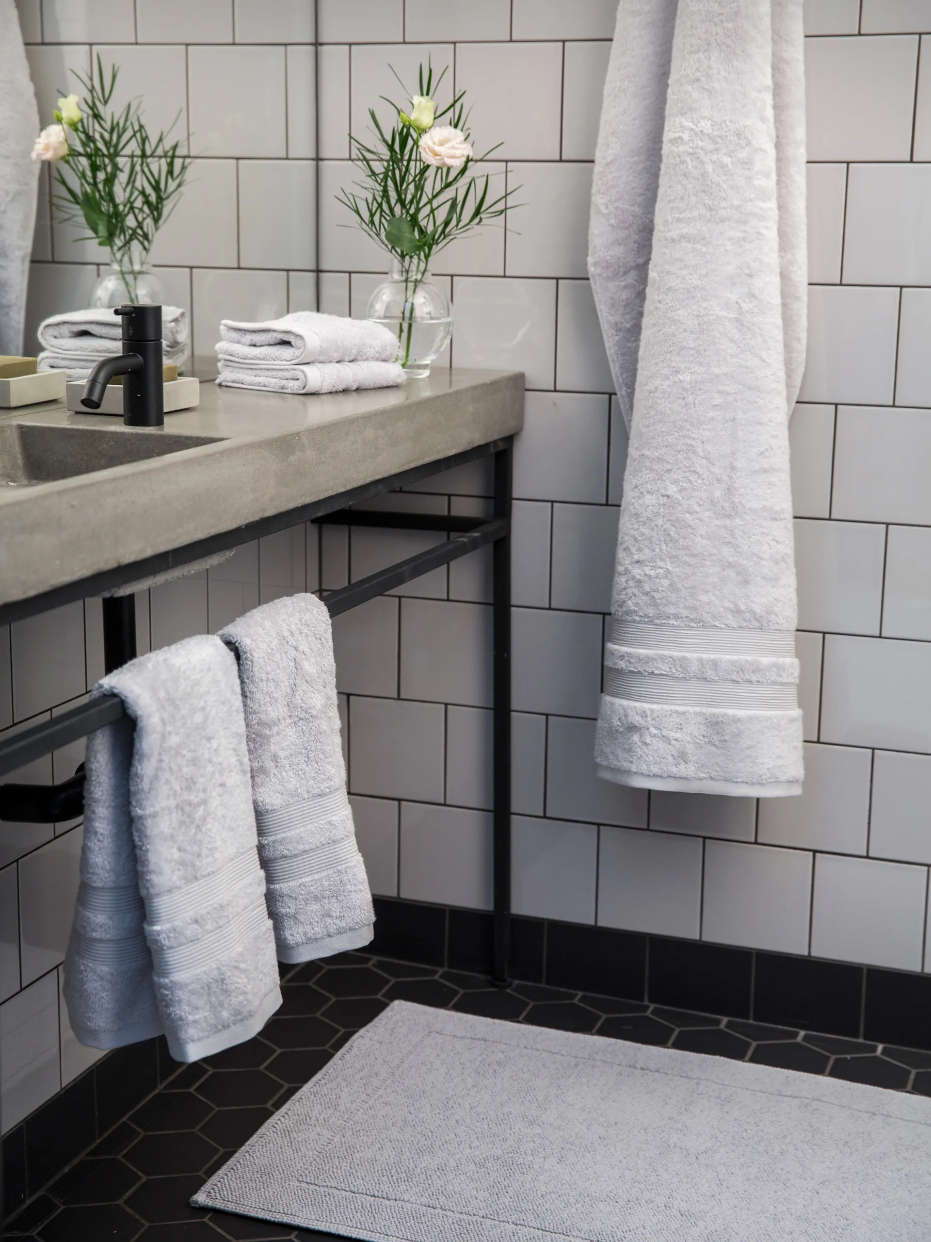 Portofino バスタオル, Light grey, 60x90 cm Mille Notti