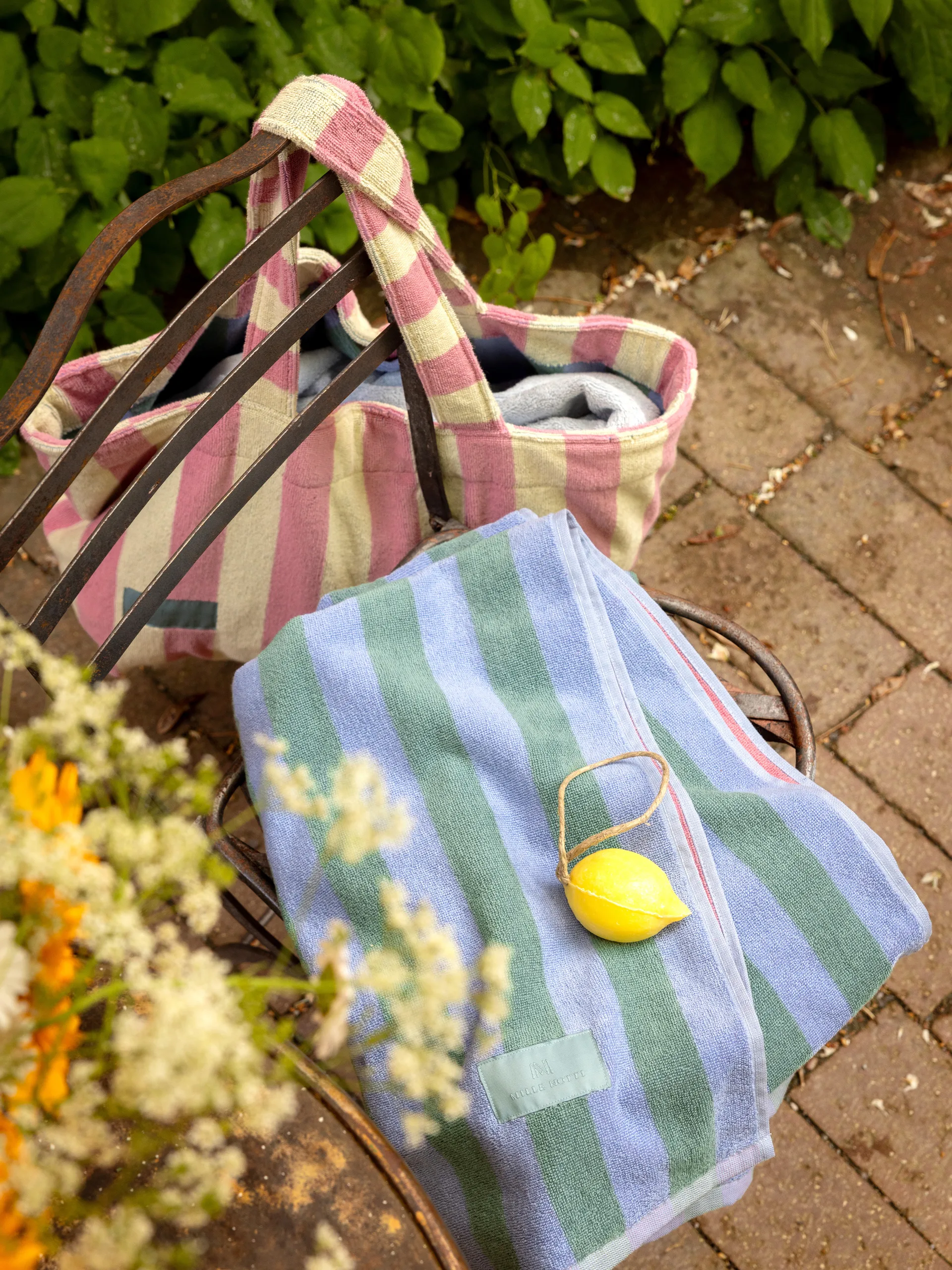 Positano ビーチタオル 100x180 cm, Light blue Mille Notti