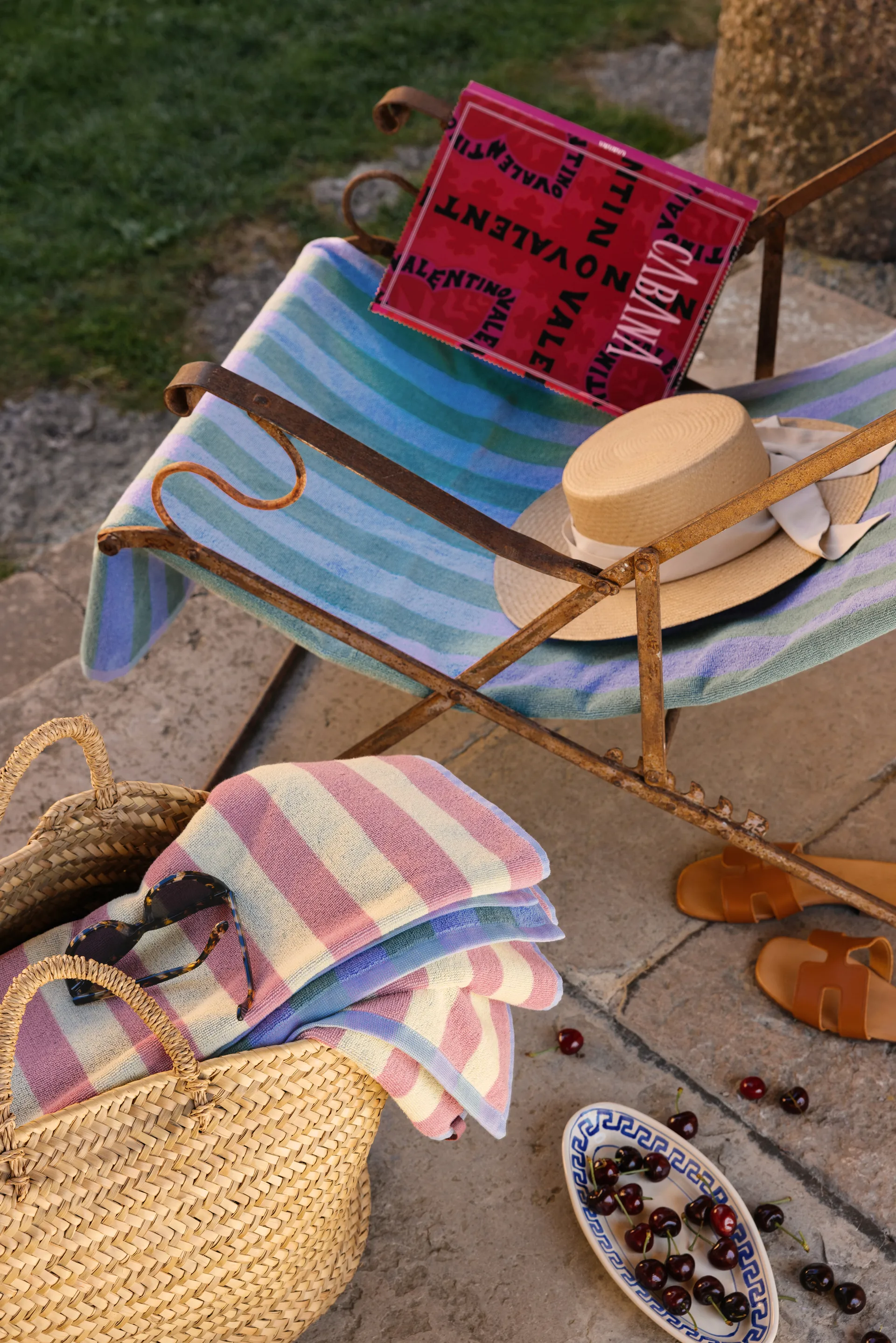 Positano ビーチタオル 100x180 cm, Light blue Mille Notti