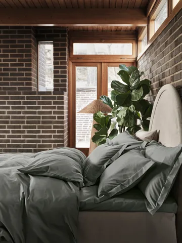 Satina プレーンピローケース - Green, 50x90 cm - Mille Notti