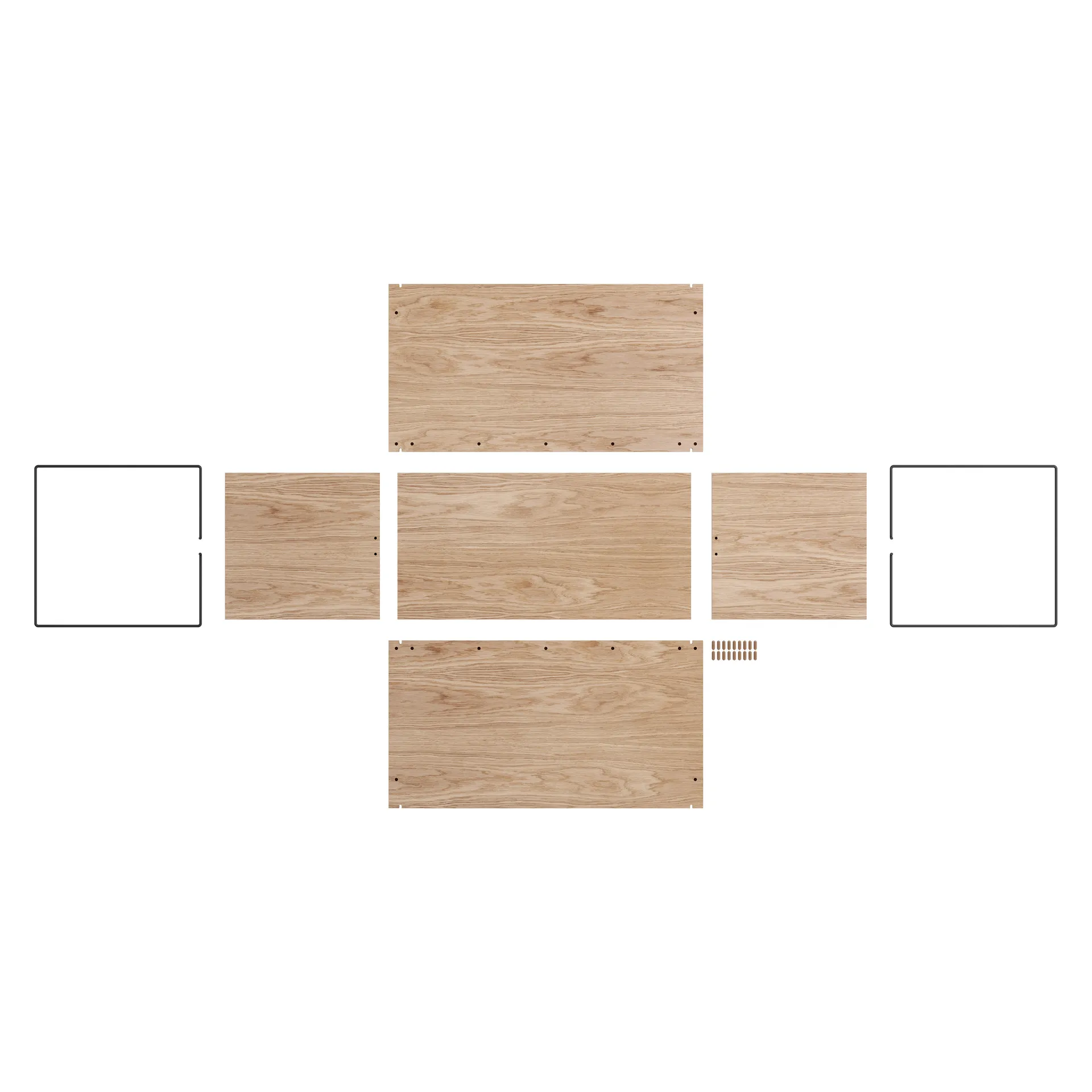 収納ボックス オーク 33x60 cm, Wood. black MOEBE | ムーベ