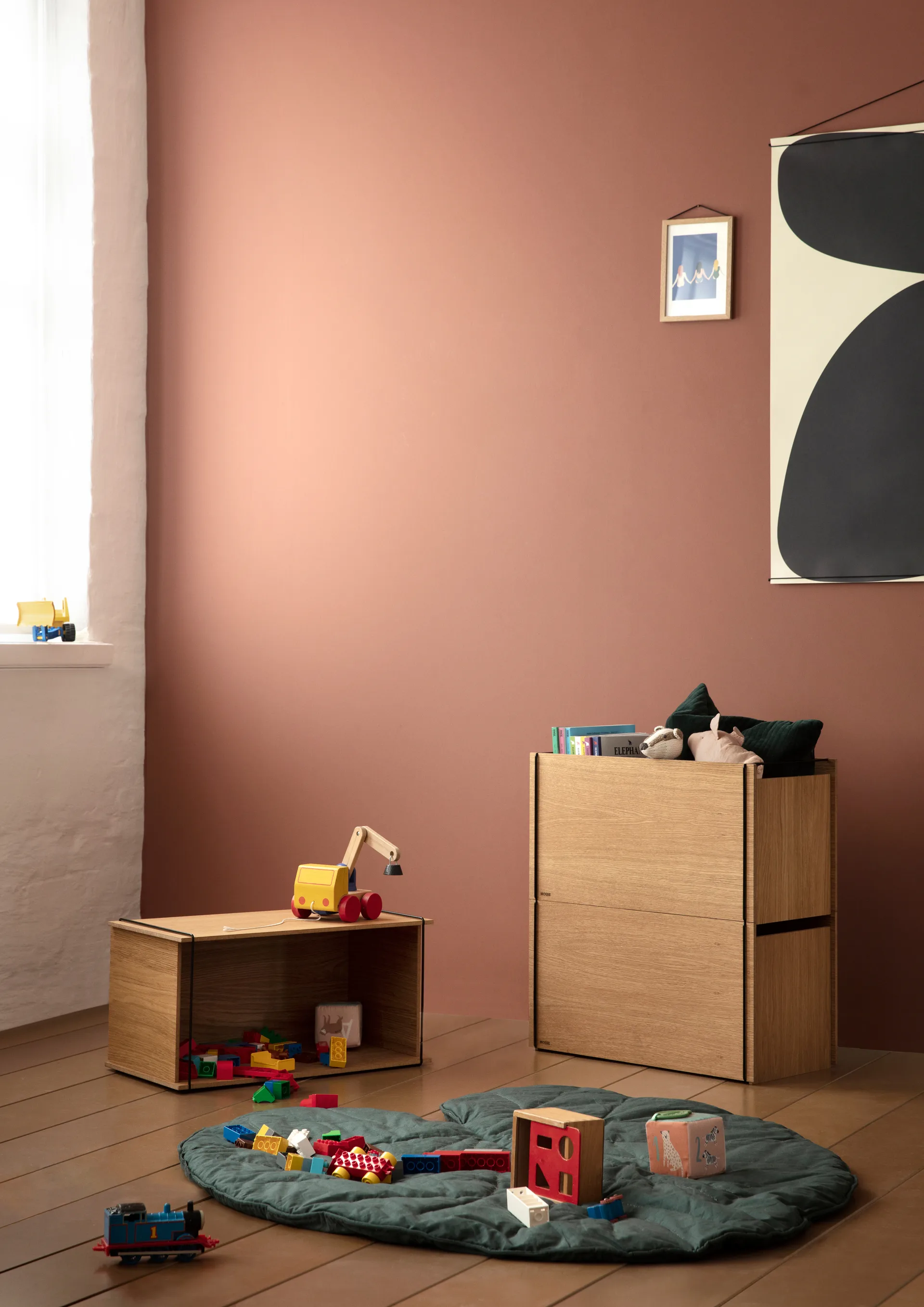 収納ボックス オーク 33x60 cm, Wood. black MOEBE | ムーベ