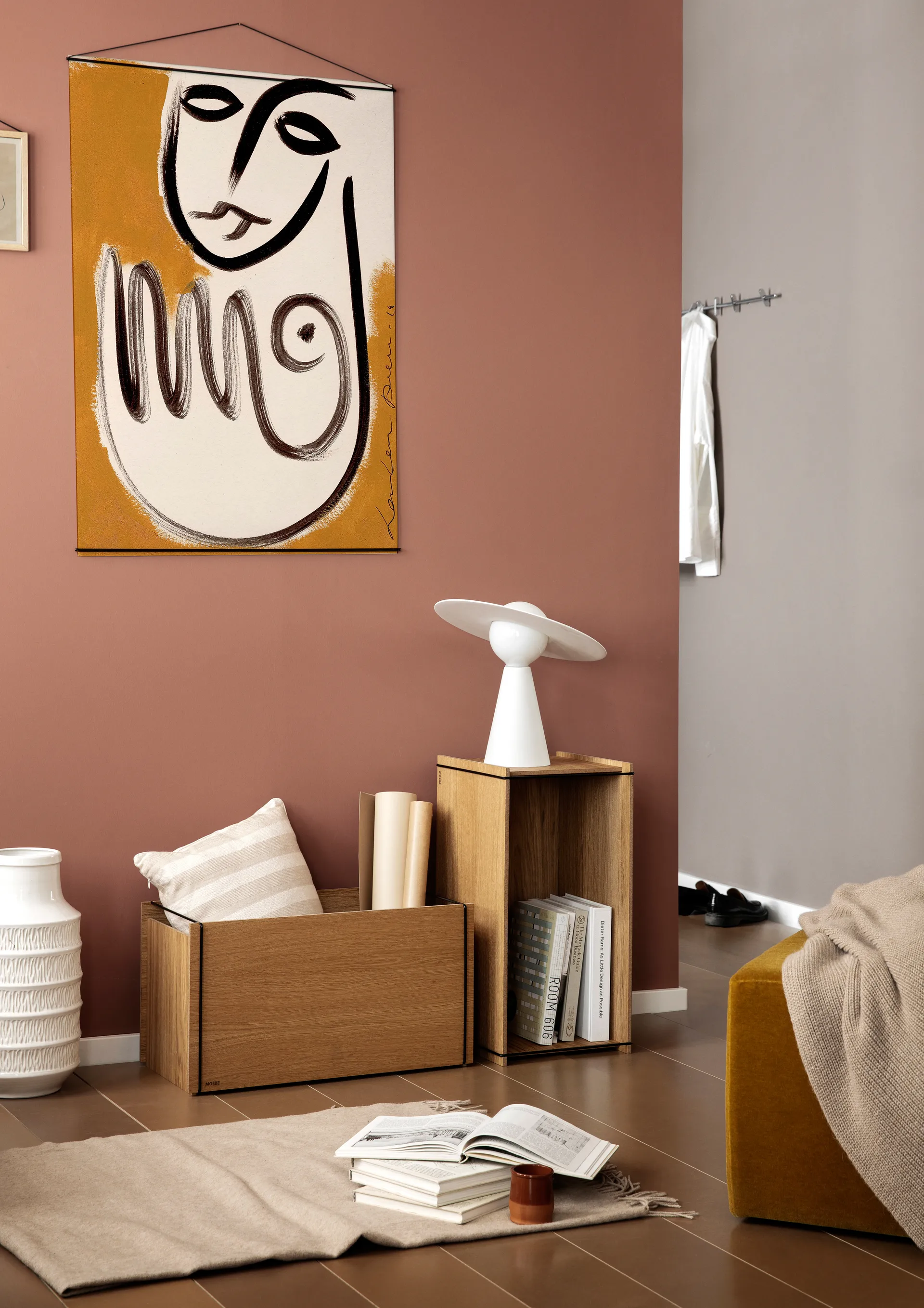 収納ボックス オーク 33x60 cm, Wood. black MOEBE | ムーベ