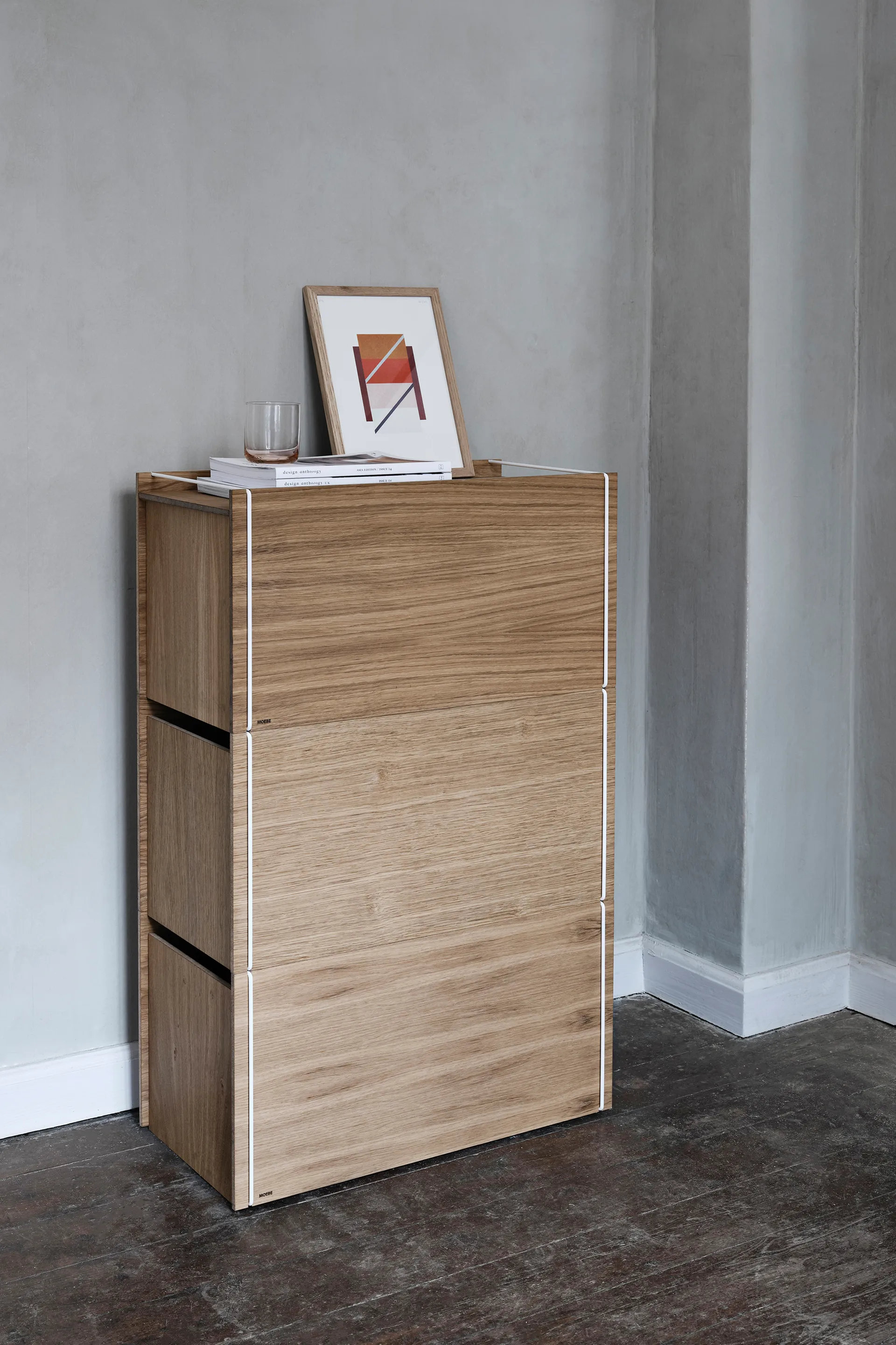 収納ボックス オーク 33x60 cm, Wood. white MOEBE | ムーベ