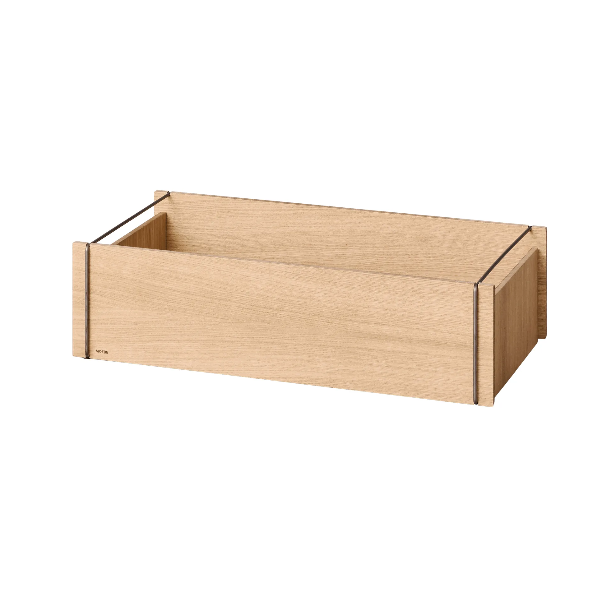 Moebe 収納ボックス, Oiled oak-stainless steel, low, 16,5x60x31 cm MOEBE | ムーベ
