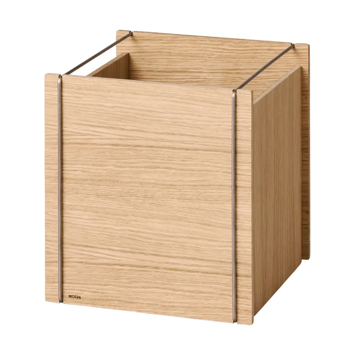 Moebe 収納ボックス - Oiled oak-stainless steel, square, 33x30x31 cm - MOEBE | ムーベ