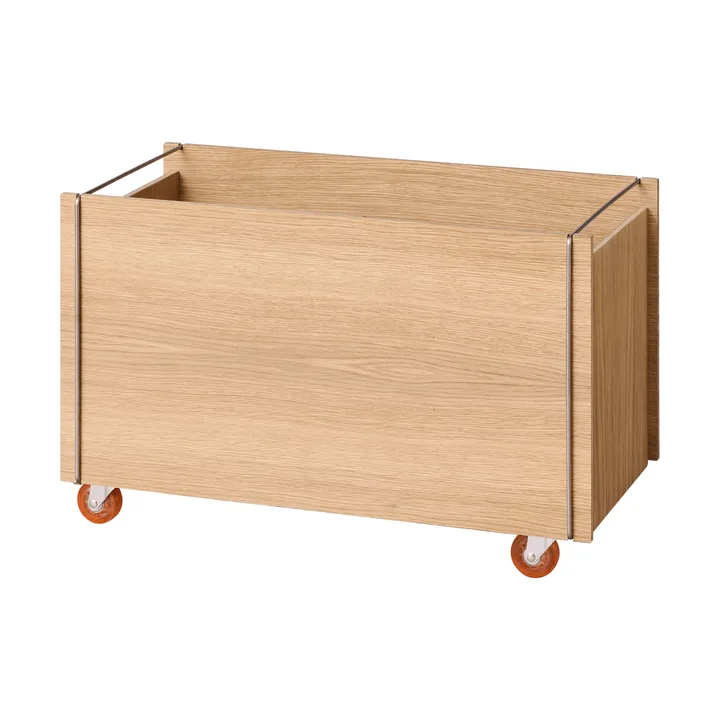 Moebe 収納ボックス - Oiled oak-stainless steel, with wheels, 33x60x31 cm - MOEBE | ムーベ