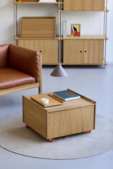 Moebe Storage Chest 収納付きコーヒーテーブル - Oiled oak-stainless steel, 60x61x38.2 cm - MOEBE | ムーベ