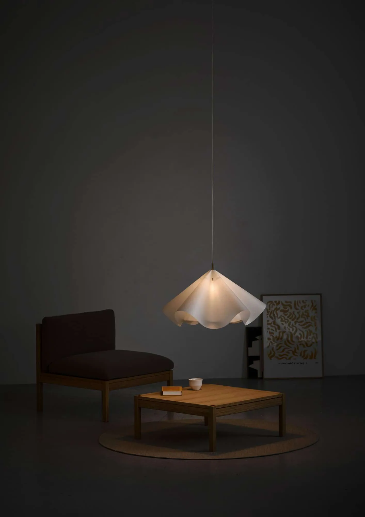 Sinuate ペンダントランプ, White-brass, large Ø75x40 cm MOEBE | ムーベ