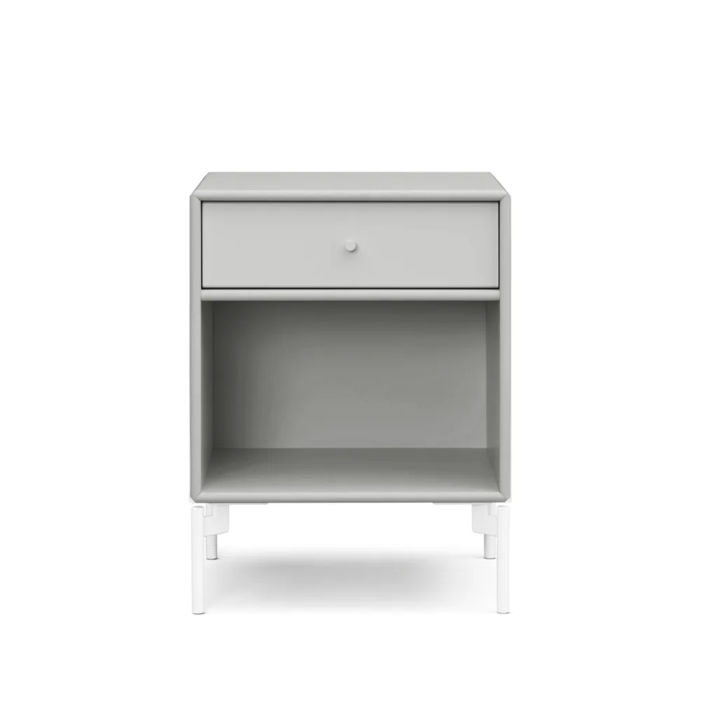 Dream ベッドサイドテーブル, Nordic 09 with drawer, white legs Montana