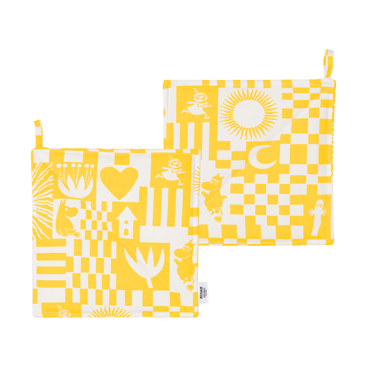 パーティー ムーミン ポットホルダー 22x22 cm 2枚 - Yellow - Moomin Arabia | ムーミン アラビア