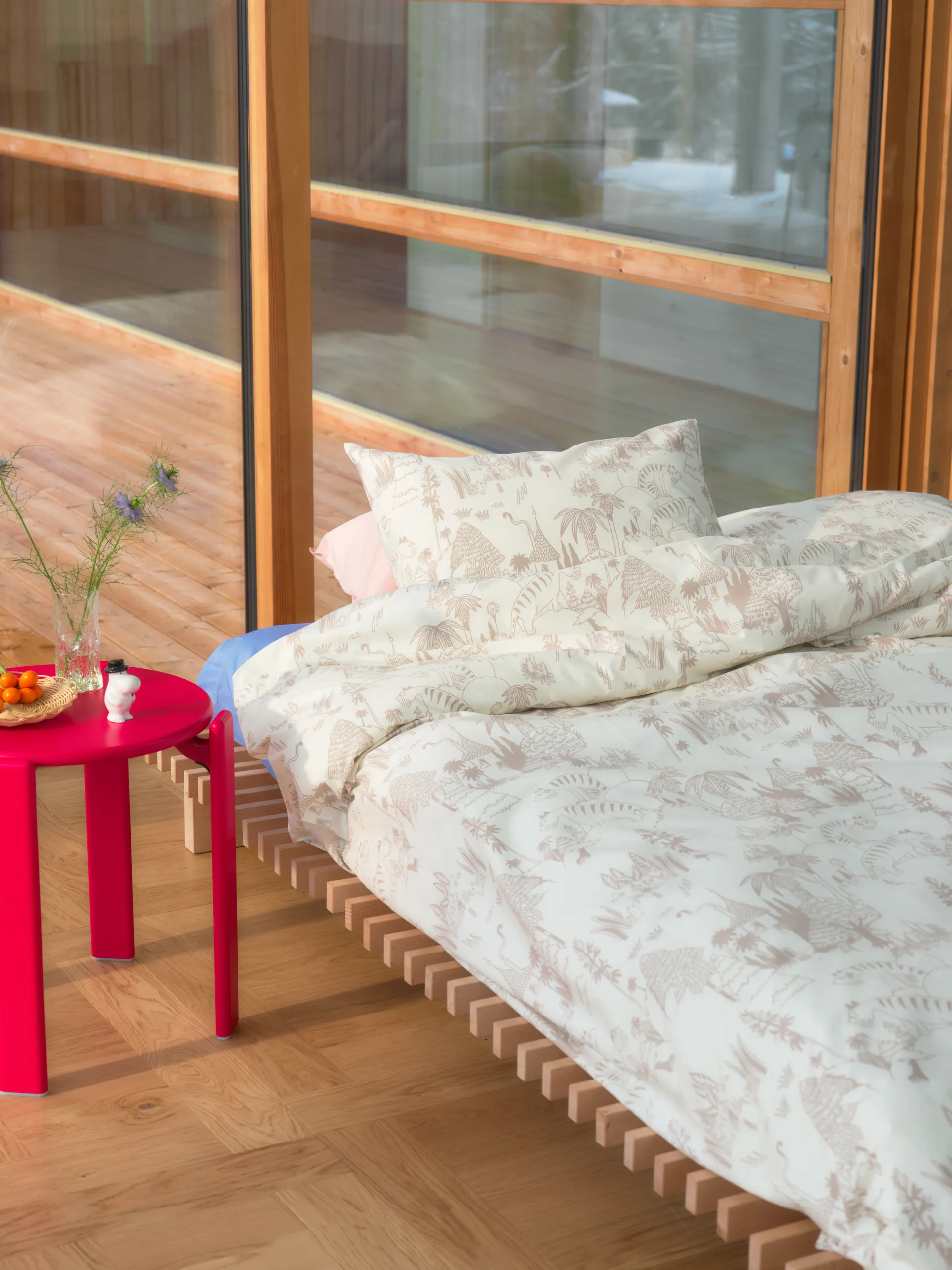 ムーミン 寝具セット 240x210 cm, Garden Party Beige Moomin Arabia