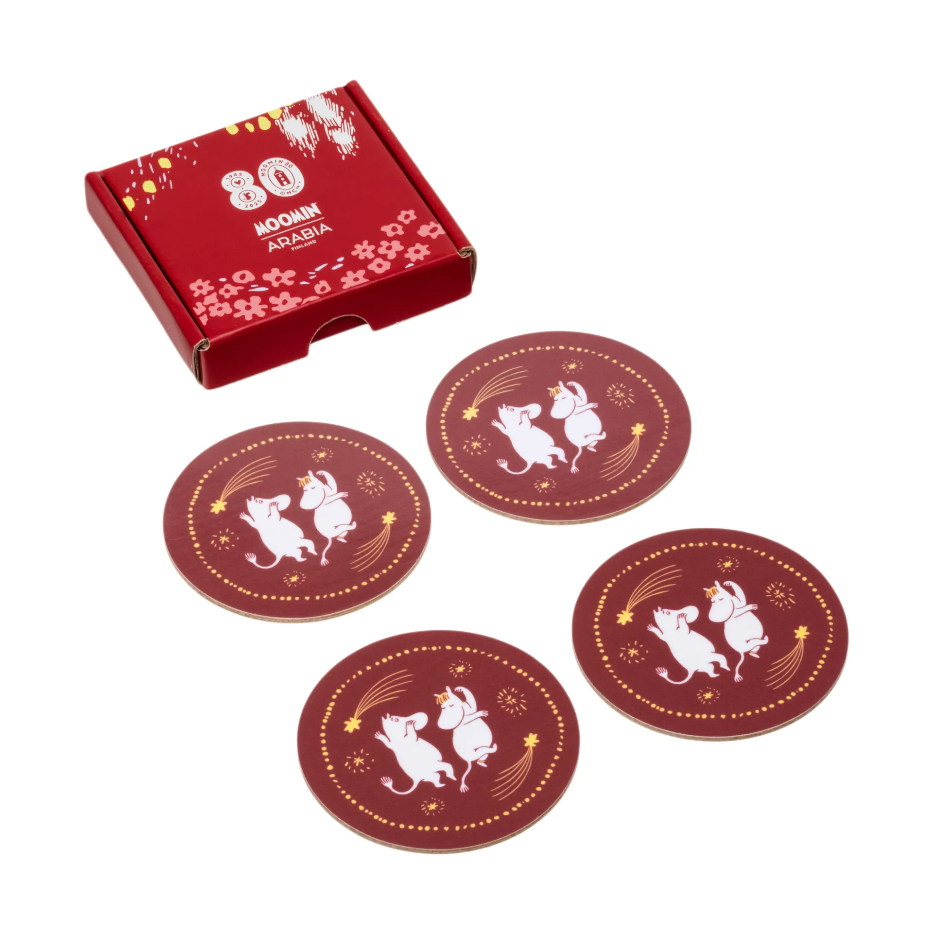 フェスティブ モーメント ムーミン コースター 4枚セット, Ø9 cm Moomin Arabia