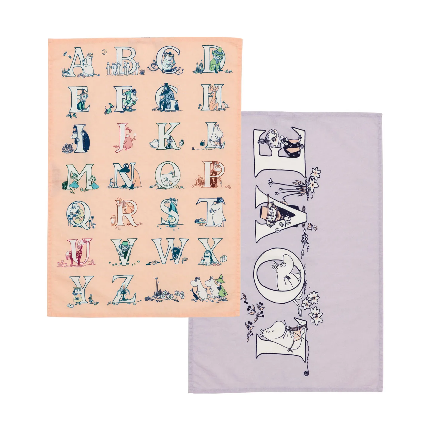 ムーミン キッチンタオル 50x70 cm 2枚セット, Alphabet Moomin Arabia