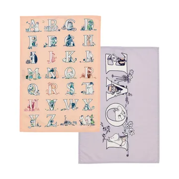 ムーミン キッチンタオル 50x70 cm 2枚セット - Alphabet - Moomin Arabia