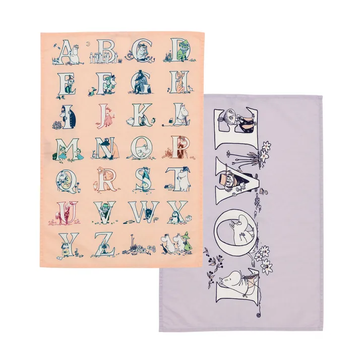 ムーミン キッチンタオル 50x70 cm 2枚セット - Alphabet - Moomin Arabia