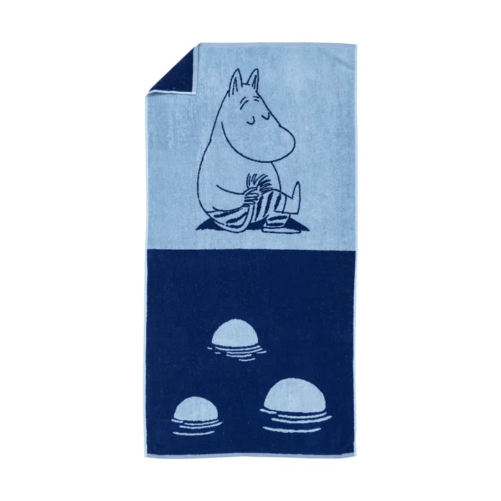 ムーミン バスタオル 70x140 cm - Moomintroll navy blue - Moomin Arabia