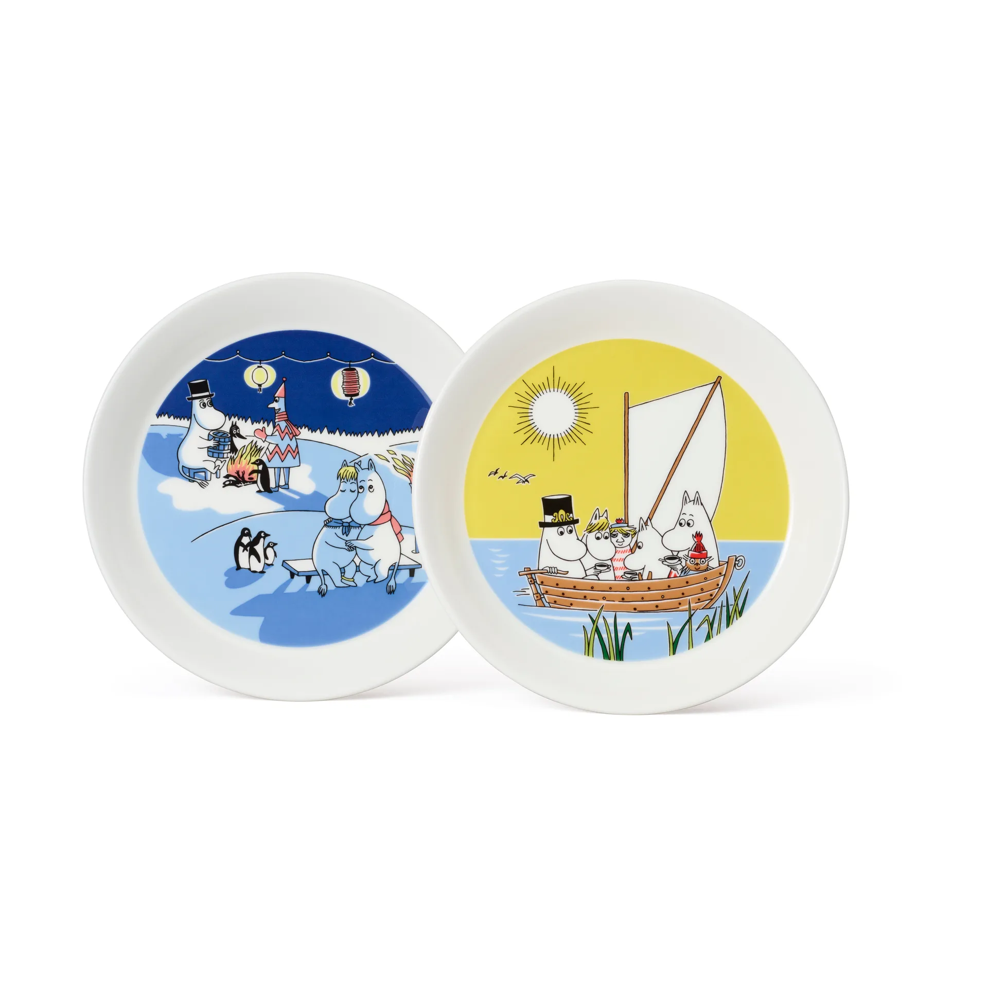 ムーミンプレート Bonfire & Sailing 2枚セット, 19 cm Moomin Arabia
