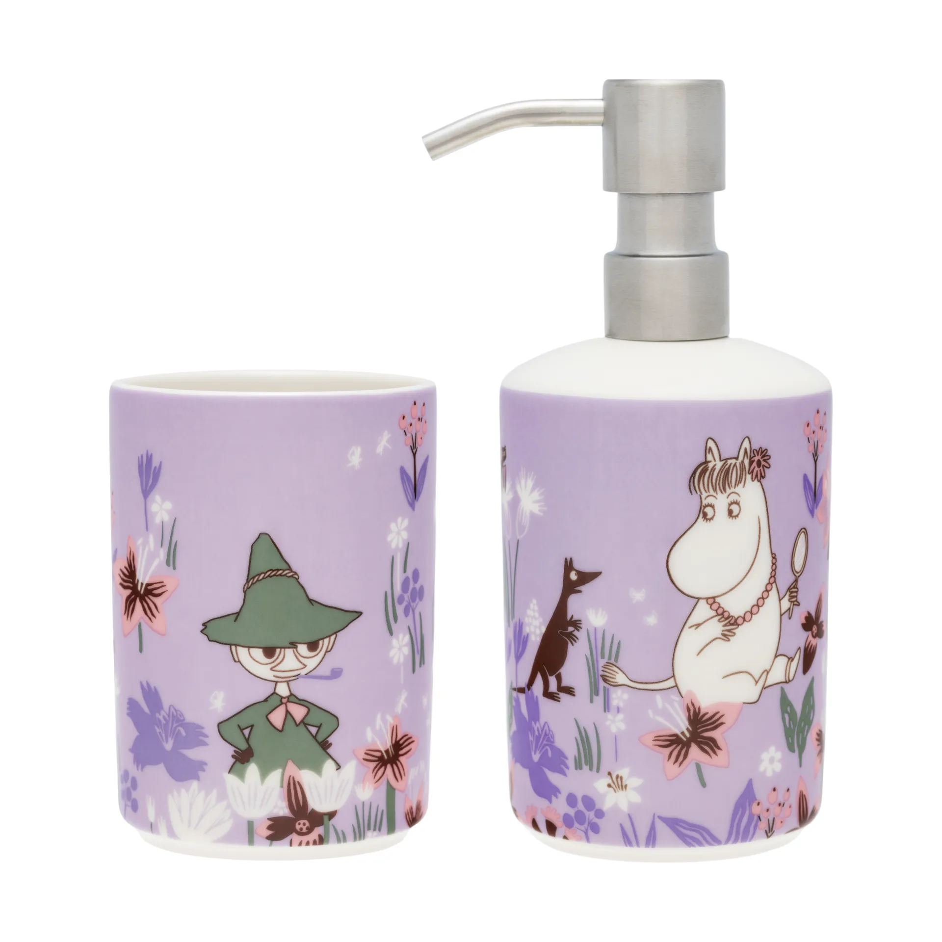 ムーミン ソープディスペンサー ＆ 歯ブラシホルダー, Flower garden Moomin Arabia
