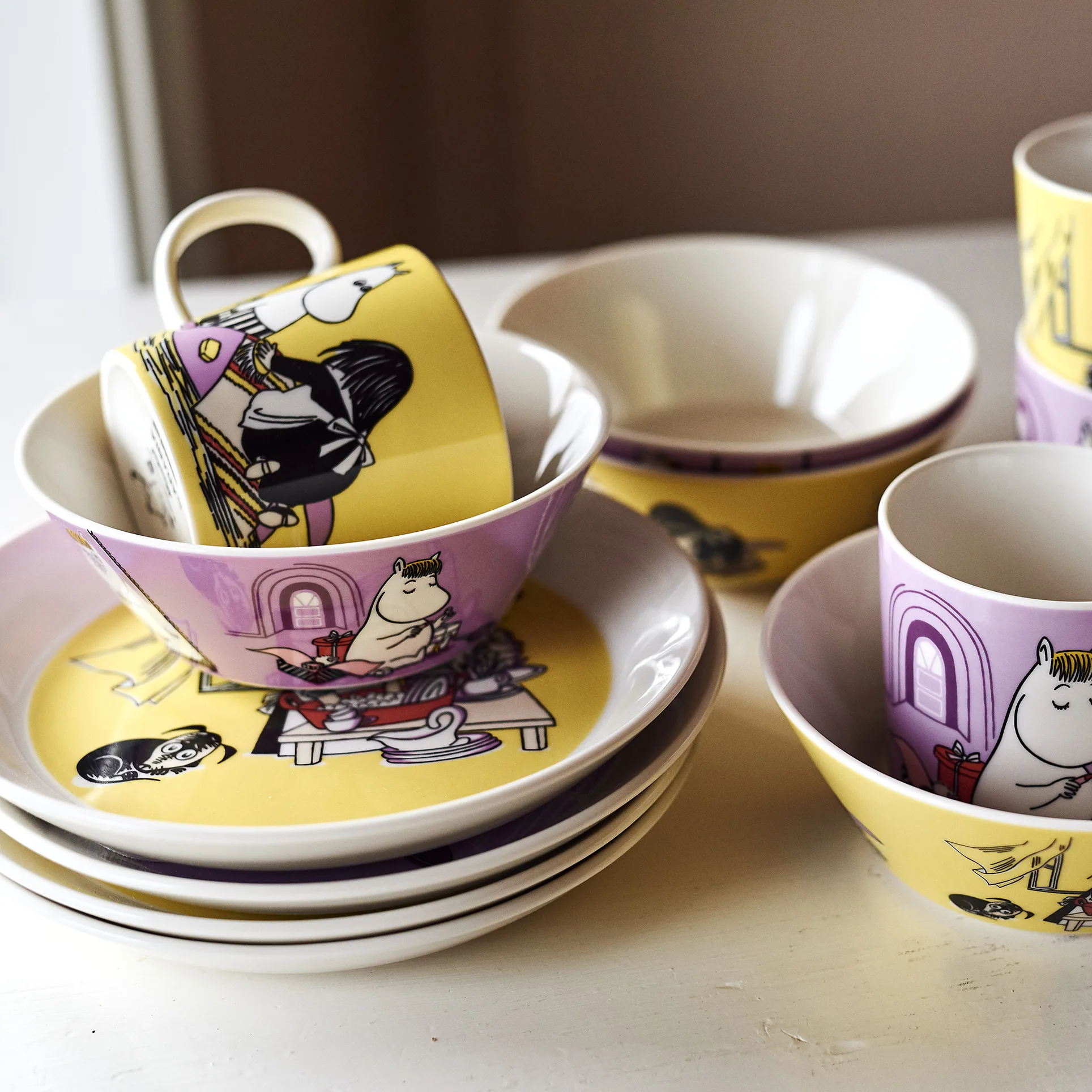【新品】未使用　Arabia　ムーミン　マグ　ボウル　セット Moomin Arabia からのSnorkmaiden パープル ムーミン ボウル