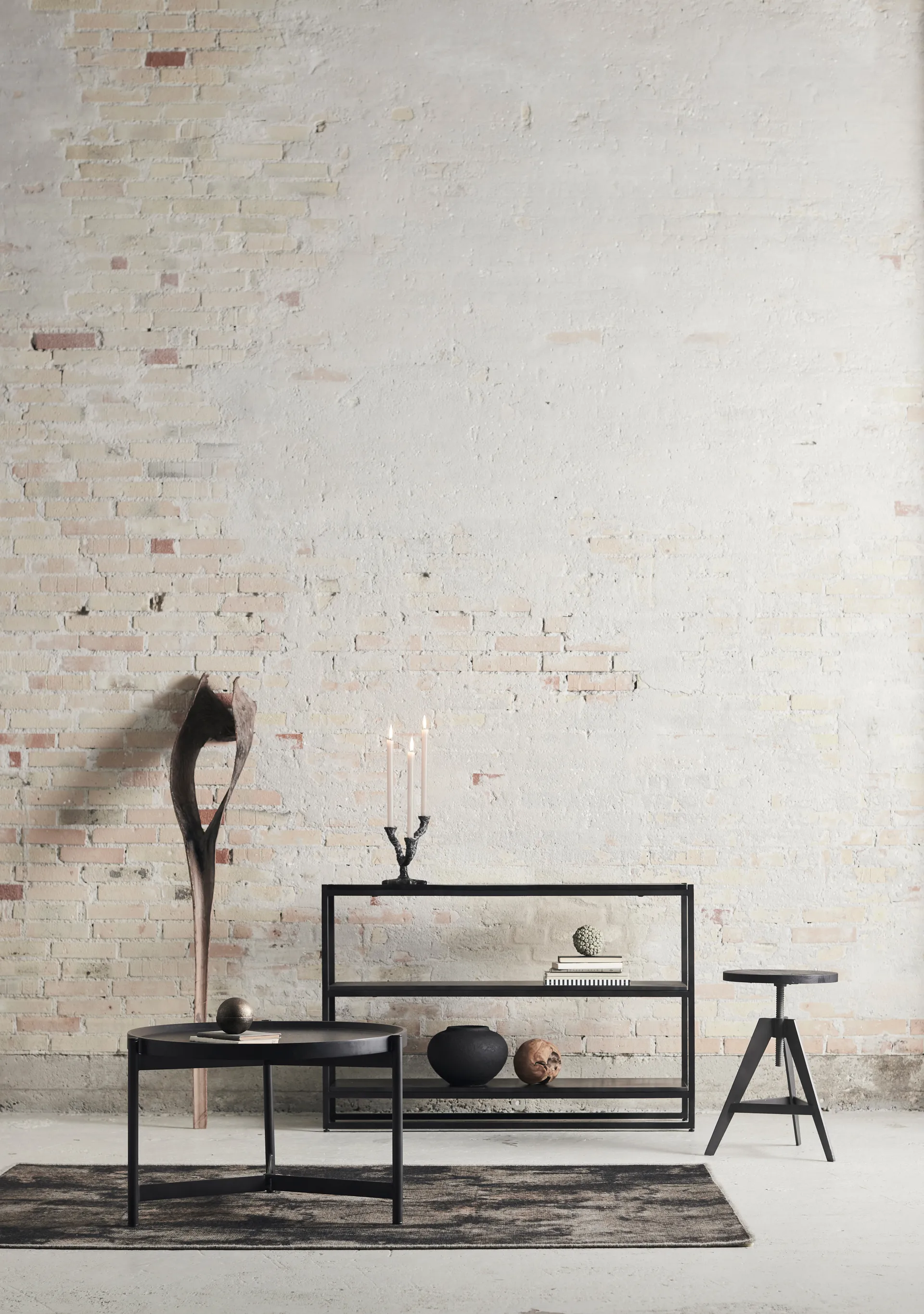 Ava キャンドルスティック 22 cm, Antique grey MUUBS | ムーブス