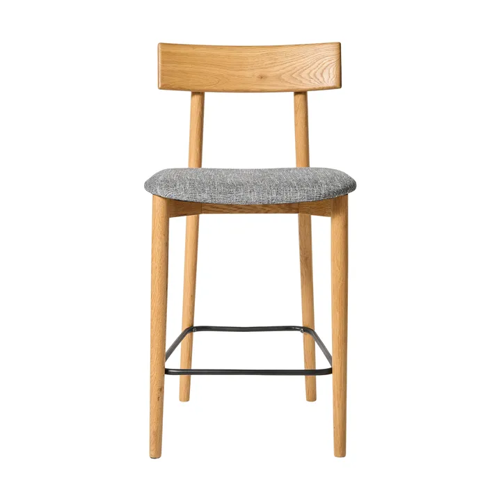Tetra バースツール - Concrete-colored fabric–natural oiled oak - MUUBS | ムーブス