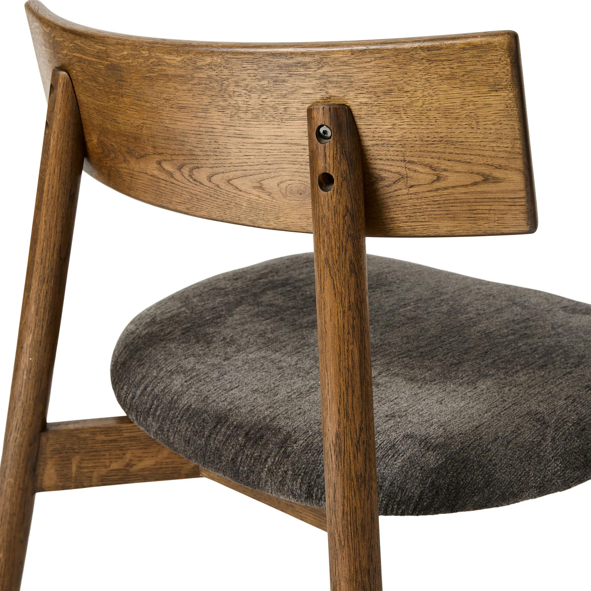 Tetra ラウンジチェア, Granite-colored fabric–dark oiled oak MUUBS | ムーブス