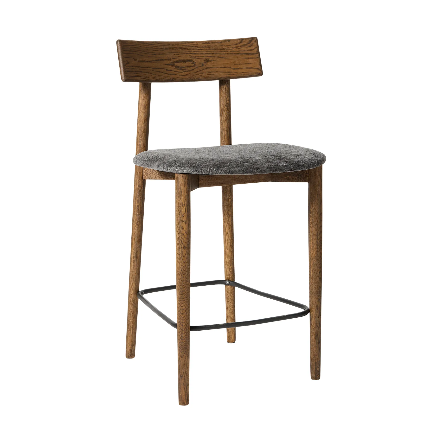 Tetra バースツール, Granite-colored fabric–dark oiled oak MUUBS | ムーブス