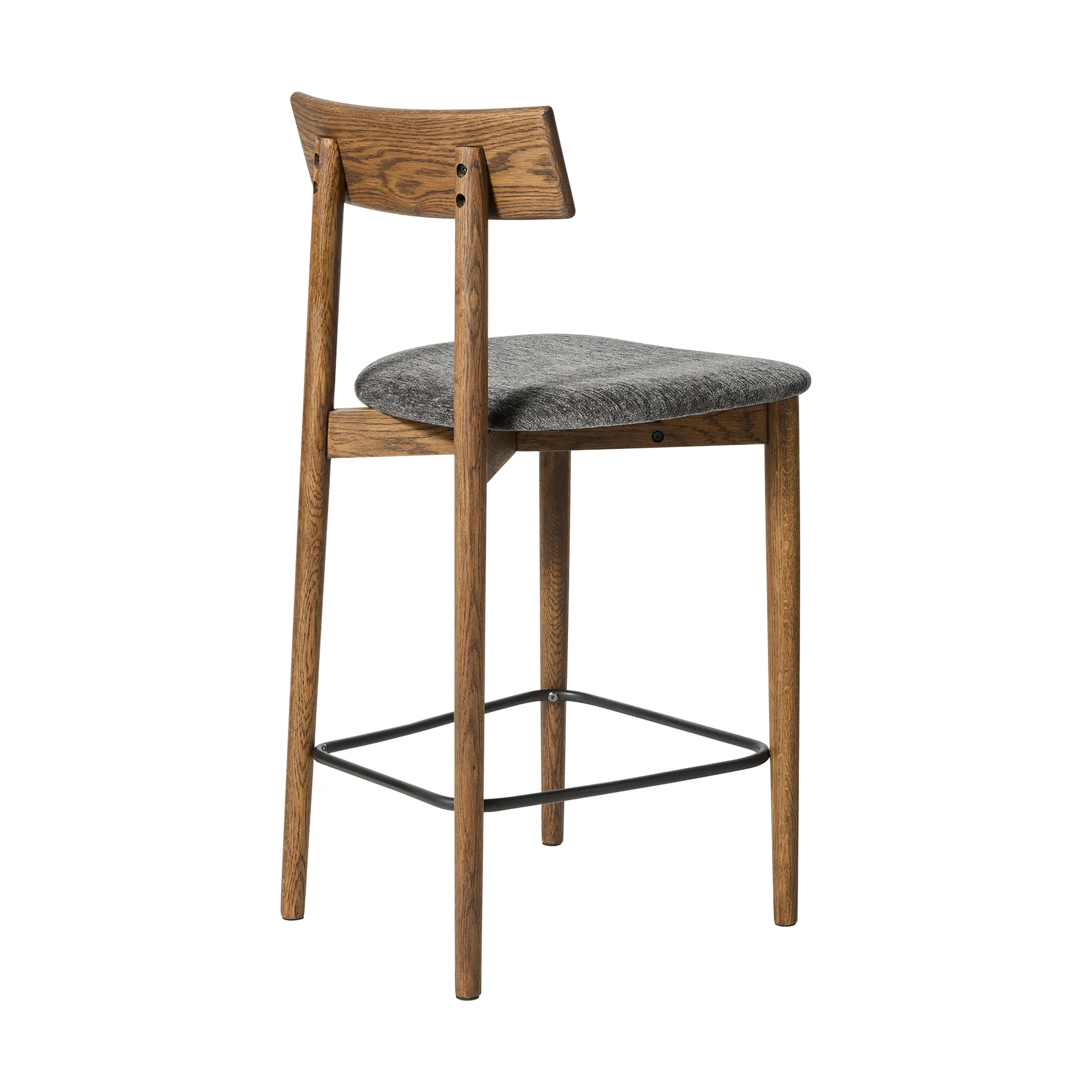 Tetra バースツール, Granite-colored fabric–dark oiled oak MUUBS | ムーブス