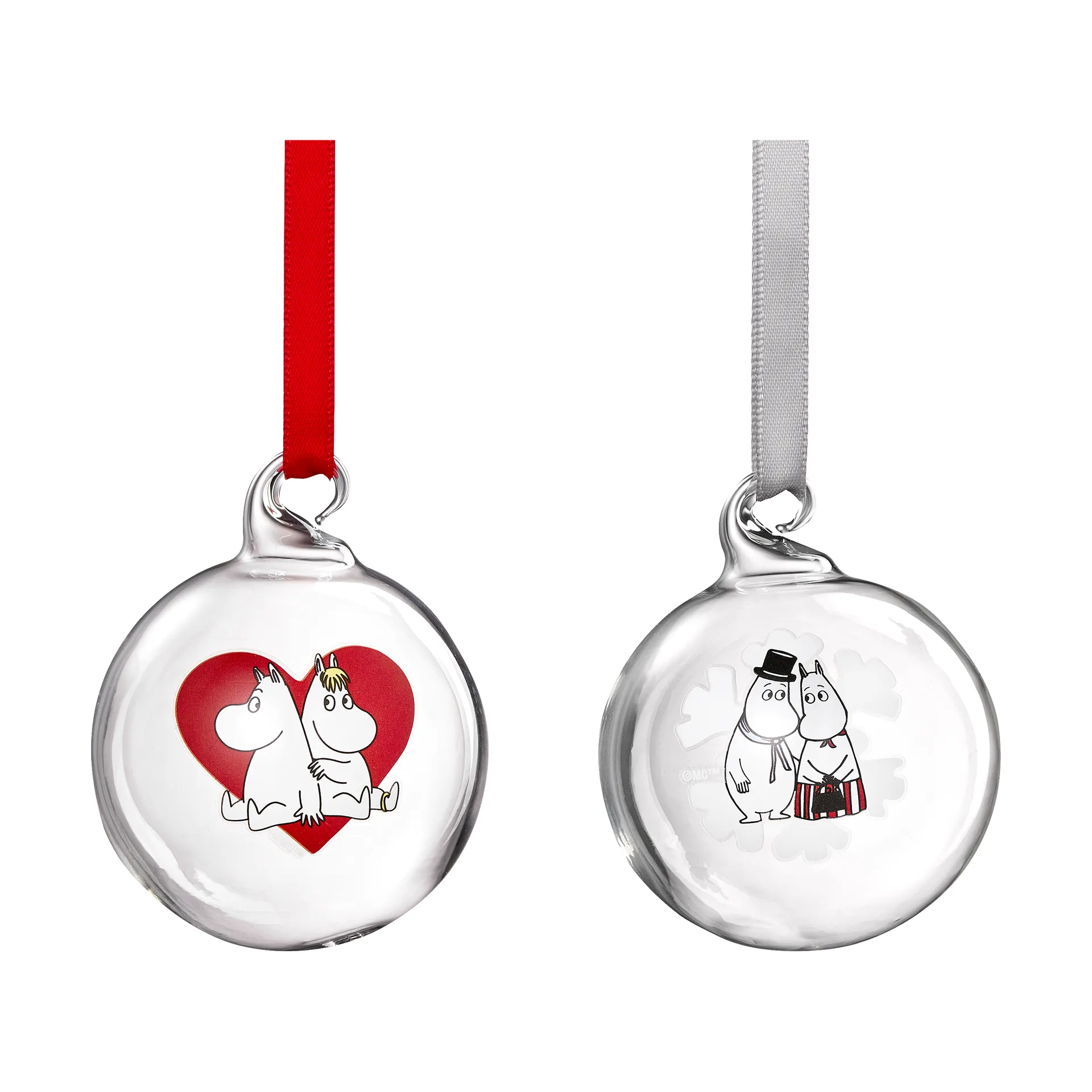 ムーミン クリスマスオーナメント Ø5 cm 2個, Heart-snowflake Muurla | ムールラ