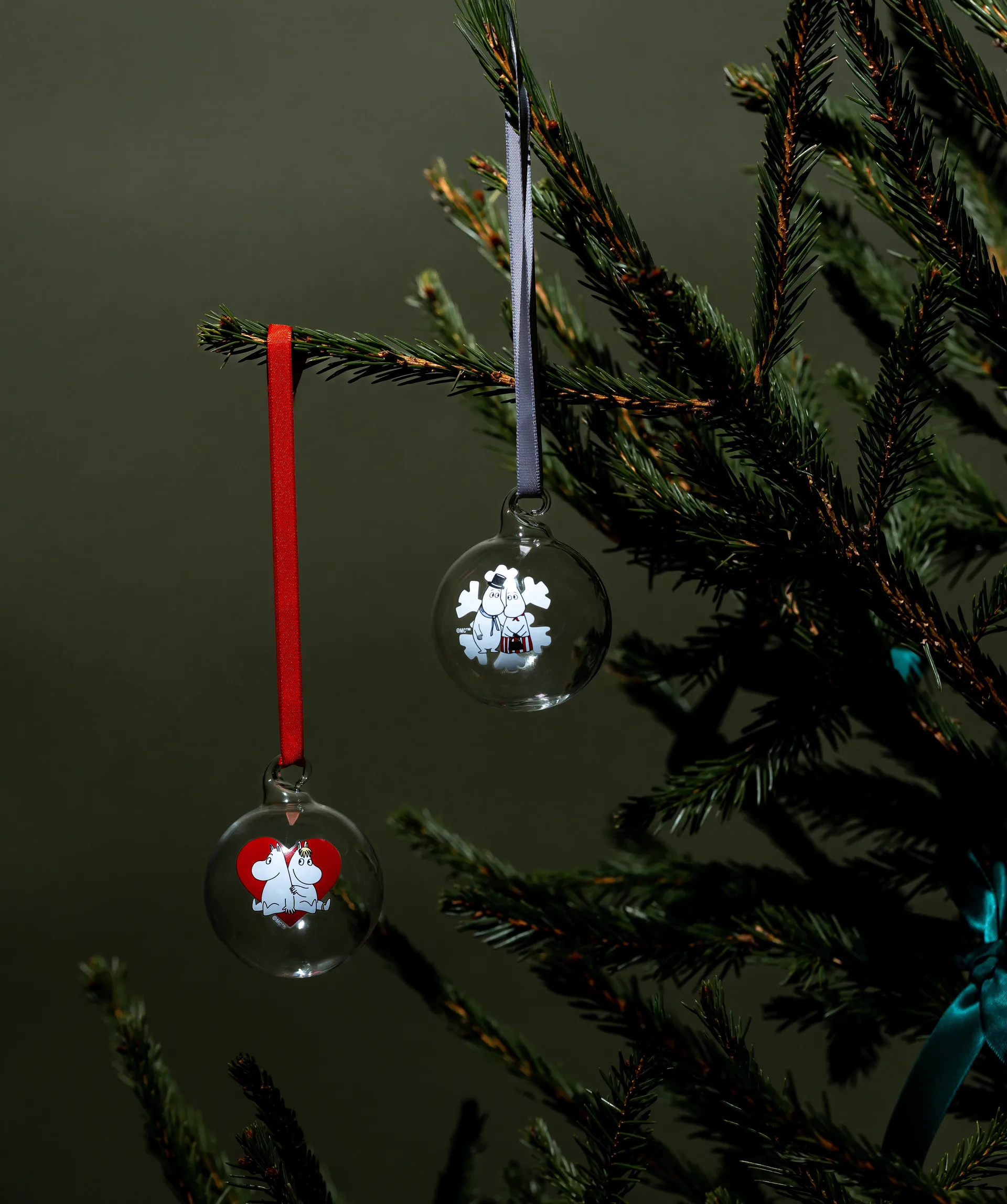 ムーミン クリスマスオーナメント Ø5 cm 2個, Heart-snowflake Muurla | ムールラ