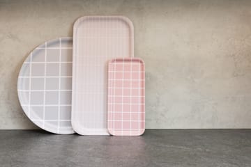 Checks & Stripes トレイ 13x27 cm - Pink-white - Muurla | ムールラ