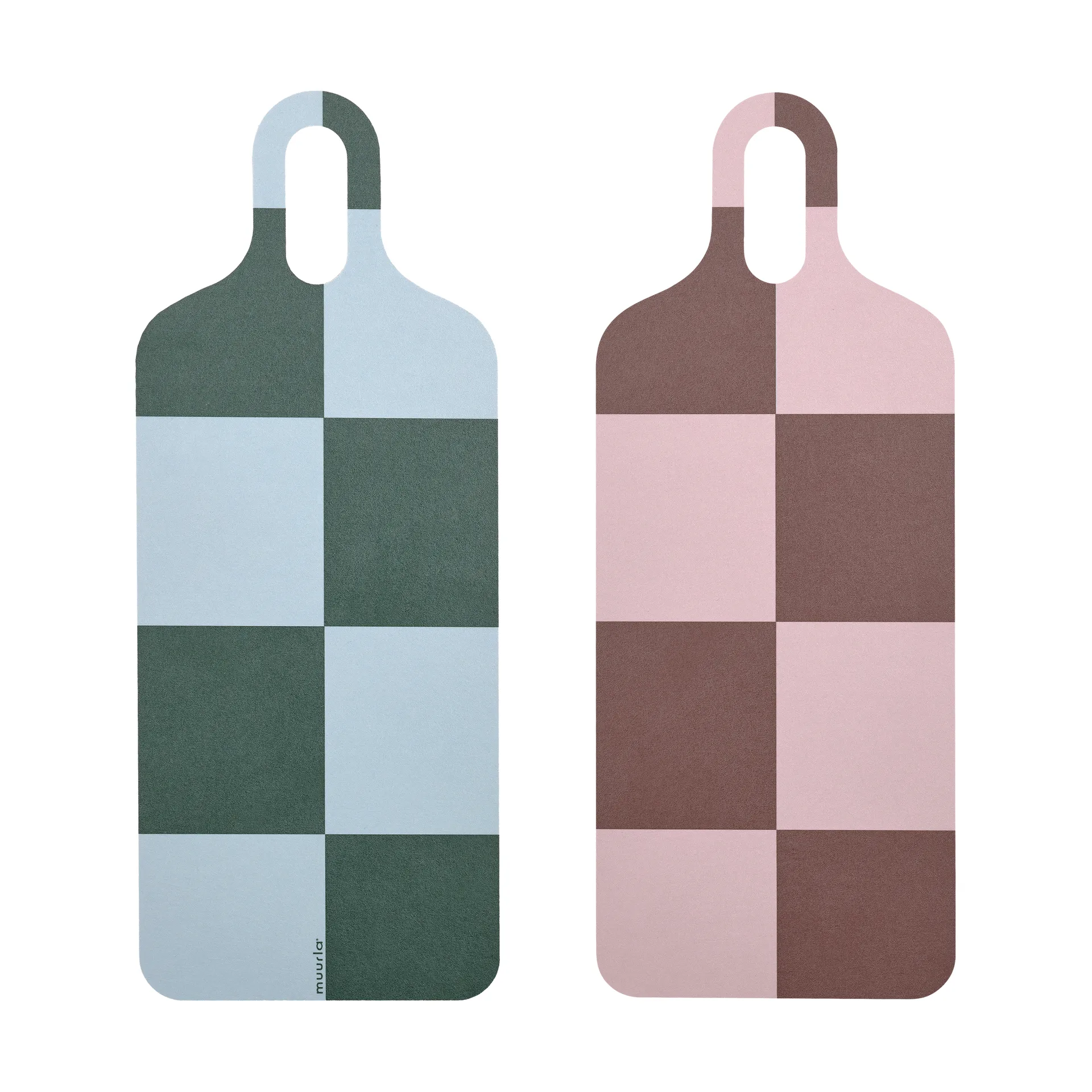 Checks & Stripes トレイ 13x33 cm, Brown-pink-green Muurla | ムールラ