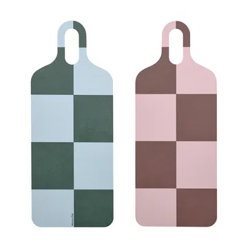 Checks & Stripes トレイ 13x33 cm - Brown-pink-green - Muurla | ムールラ