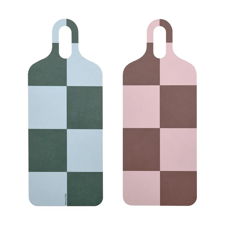 Checks & Stripes トレイ 13x33 cm - Brown-pink-green - Muurla | ムールラ